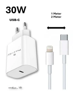 Schnellladekabel Ladegerät 30W für iPhone 5 6 7 8 xr 11 12 13 14 15 Plus Pro Max - Bild 1 von 11