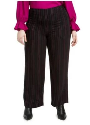 Bar lll Pants Black Stripes Wide Leg Trousers Plus Sz 16W NEW NWT 513 - Image 1 of 3