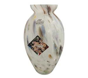Jarrón de cristal estilo Murano Tammaro, patrón punteado multicolor - Imagen 1 de 7