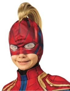 Captain Marvel Avenger Superhero Girls Costume Fabric Mask Headpiece & Mohawk - Picture 1 of 5