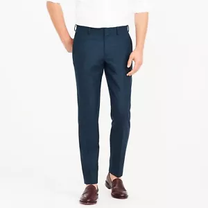 Pantalón de traje J.Crew Ludlow en franela de lana italiana jaspeada | 34/32 | Azul | $265 - Imagen 1 de 5