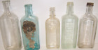 Antique Lot Of 5 Embossed Glass 1890'S Medicine-Extract Bottles Watkins Hoyt's