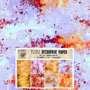Decoupage Paper Pack 24 Sheets 6"x6" Rustic Art Deco Vintage Craft Paper - Picture 1 of 1