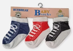 3 Pairs Baby Socks  ~ 3-12 Months Breathable - Picture 1 of 9