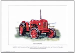 DAVID BROWN 30D FINE ART PRINT - British made tractor from the 1950's Cropmaster - Picture 1 of 1