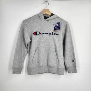 Champion Boys' Embroidered Signature Long Sleeve Hoodie in Heather Gray Sz S NWT - Picture 1 of 11