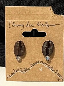 Coffee Bean Studs Miniblings Plug Earrings Coffee Cafe Bean Espresso 3D - Picture 1 of 4