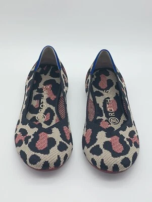 Zapatos planos de ballet Rothy’s The Flat para mujer con estampado de leopardo gato rojo talla 6,5 sin cordones Foto 1 de 4
