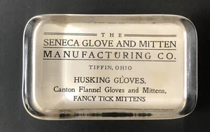 Vtg The Seneca Glove and Mitten Manufacturing Company Advertising Paperweight - Picture 1 of 8
