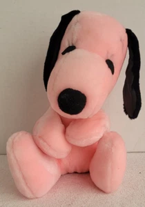 VINTAGE PEANUTS SNOOPY ROSA PLÜSCHTIER OHNE ETIKETT 10 1/2 ZOLL - Bild 1 von 7