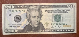 🔥💥fancy serial number 20 dollar bill 2006 Six of Kind circulated 78222222 🔥💥 - Picture 1 of 3
