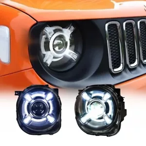 Pair Full Led Headlights Upgrade For Jeep Renegade 2015-2018 DRL Front Lamps - Bild 1 von 6