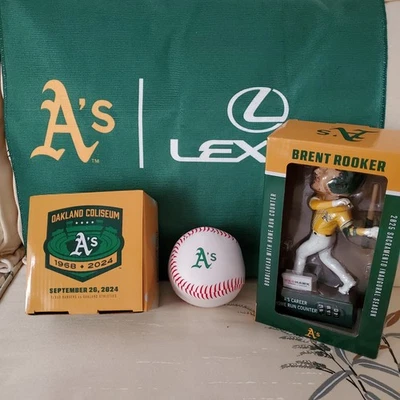 A's SGA Gift Pack Coliseum Rooker Ball Lexus Towel Oakland Sacramento 2024 2025 - Image 1 of 4