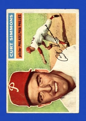 1956 Topps Set-Break #290 Curt Simmons en muy buen estado-en muy buen estado *GMCARDS* Foto 1 de 2