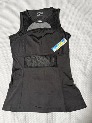 🎄 Camiseta sin mangas AVIVA negra entrenamiento fitness paneles de malla nueva con etiqueta pequeña Foto 1 de 4