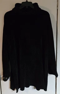 Womens Plus 3X Jones NY Sport Black Turtleneck Knit Chenille Sweater - Picture 1 of 4