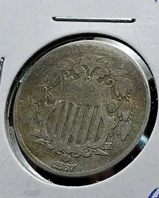 SHIELD NICKLE, 1867-P, FINE CONDITION WITH GREAT DETAILS, HISTORIC, FREE SHIPPIN - Image 1 of 2