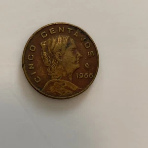 Moneda Cinco Centavos México 1966 - 5 Céntimos - - Imagen 1 de 2
