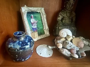 Vintage 1960’s Studio Art Brutalist Pottery Bud Vase Organic Design Hand Thrown - Picture 1 of 17