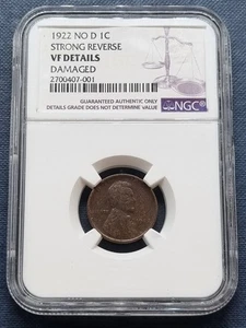 1922 NO D Lincoln Wheat Cent 1c RARE STRONG REVERSE Graded NGC VF Details #92384 - Picture 1 of 2