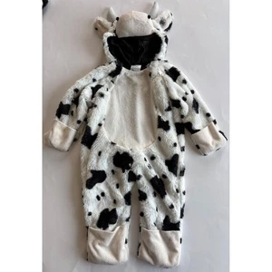Infant 0-6M Cow Costume Halloween Farm Animal Barnyard Warm Zip One Piece Suit - Picture 1 of 7