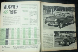 * ARTICOLO / CLIPPING PROVE VOLKSWAGEN 1500 S -- 1964 - Foto 1 di 1
