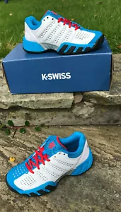 K-Swiss Big Shot Light 2.5 Kids Tennis Shoes - UK 1.5 - New in Box! Wht/Blu/Red - Picture 1 of 5