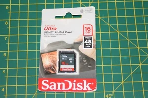 SANDISK ULTRA SDHC UHS-I SD 16GB 16 GB MEMORY CARD - Zdjęcie 1 z 2