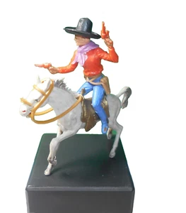 SOLDATINI NARDI COWBOY A CAVALLO CON 2 REVOLVER 8,5 CM NON GIOCATO - Bild 1 von 2
