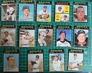 1971 Topps Baseball Atlanta Braves Lots Of 14 Cards - Picture 1 of 2