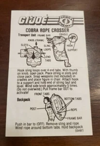 VINTAGE GI JOE COBRA ROPE CROSSER Blueprints Instructions 1987 only - Bild 1 von 2