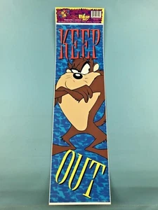 VINTAGE 1996 LOONEY TUNES TAZ KEEP OUT LOCKER ART REMOVABLE STICKERS Space Jam - Picture 1 of 4