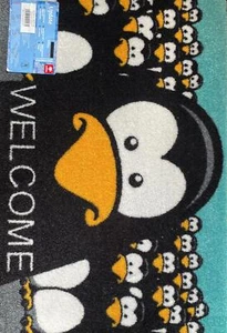Astra Update Penguins Black Orange Dirt Trapping Mat | 50x70cm Heavy Duty - Picture 1 of 1
