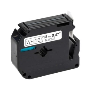 Cinta de etiqueta compatible con Brother negro sobre blanco PT-70BBVP 70BM 70BMH MK231 - Imagen 1 de 6