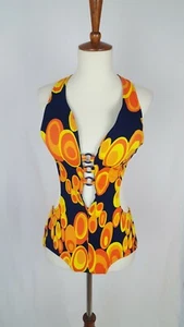 Vintage 60s/70s Traje de baño para mujer One Piece Mod Psychedelic Sears Junior Bazaar - Imagen 1 de 10