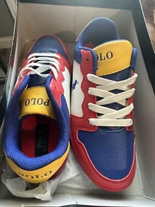 RALPH LAUREN POLO SZ 3.5 SHOES MULTI JESSUP BOYS NEW - Picture 1 of 6