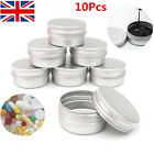 10Pcs Metal Storage Tin Jar Small Round Craft Stash Pot Lip Balm Cosmetics UK