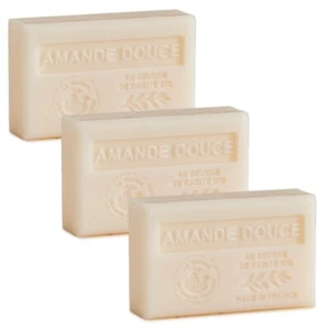Sweet Almond, French Soaps with Shea Butter, Savon de Marseille 3x125g - Picture 1 of 3