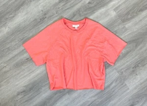 Topshop Peach Orange Oversized Cut Edges Women's Top - Sz 10 - Picture 1 of 5
