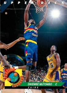 Tarjeta de la NBA Denver Nuggets 1992 Dikembe Mutombo cubierta superior divisas - Imagen 1 de 3