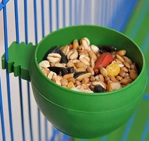 Parrot Mini Food Water Bowl Feeder Plastic Bird Cage Cup Feeding Tool Accessory - Picture 1 of 5