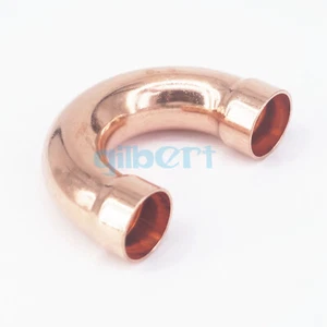 16x0.8x48mm 180 Degree Elbow Bend Copper End Feed Pipe Fitting Air Condition - Picture 1 of 4
