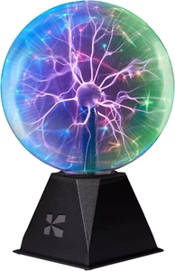 Colorful Plasma Ball - 8 Inch Static Electricity in a Vacuum Pressurized Glass - Picture 1 of 12
