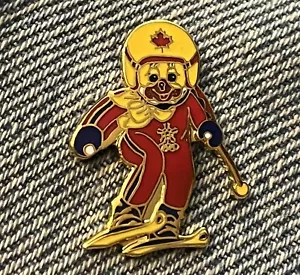 Pin Olímpico de Esquí Descenso ~ 1988 Calgary ~ Mascota ~ Oculto ~ por HoHo NYC - Imagen 1 de 4
