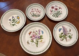 Lot Of 5 Portmeirion Botanic Garden Bread Salad Dinner Plates and Soup Bowl - Picture 1 of 7