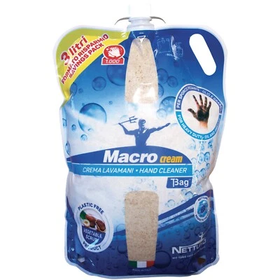 Crema Mani Pasta Lavamani 3000ml NETTUNO Sgrassante Detergente MACROCREAM T-BAG
