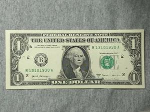 $1 Dollar Bill Birthday Note B13101930A Oct 13 1930 Crisp from UNC strap 2017A - Picture 1 of 3