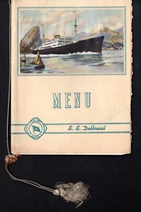 1943 Delta Line DELBRASIL Captain's Farewell Menu- Final Dinner Before Troopship - Picture 1 of 2