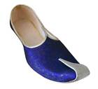 Indian Sherwani Mojari Men Shoes Punjabi Khussa Blue Flip-flops Juti Us 6-10