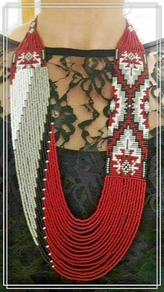 Collar de cuentas de semillas hecho a mano estilo americano collar de cuentas boho pendiente Foto 1 de 1